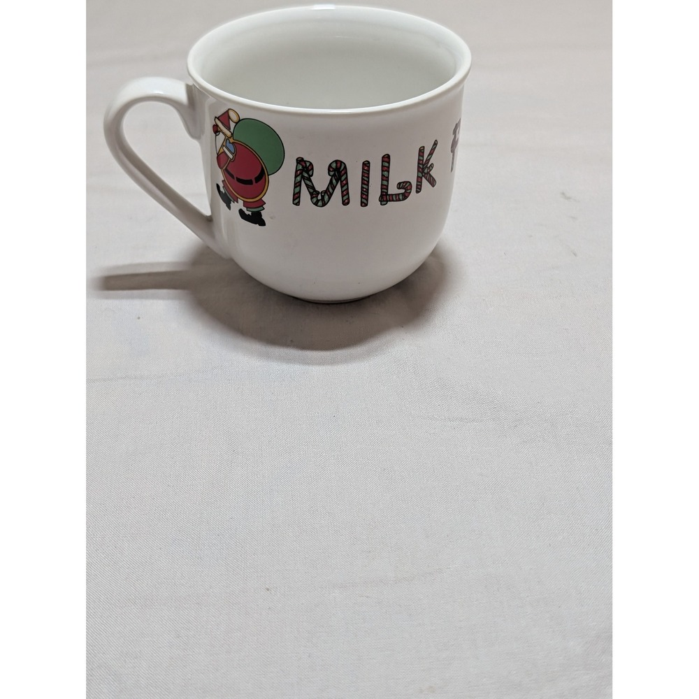 Christmas Village Milk For Santa Mug White Ceramic Holiday Coffee Cup